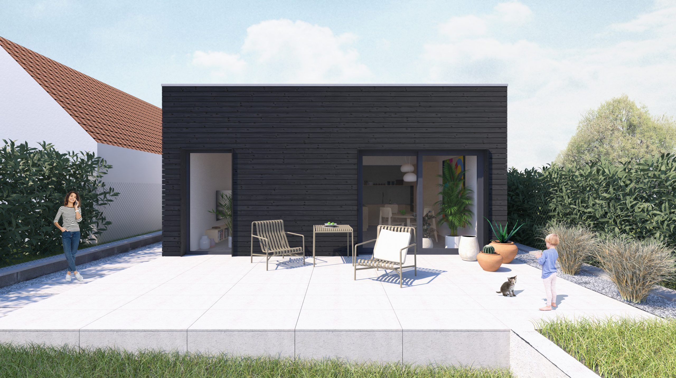 Rišňovce rodinný dom vizualizácia exteriér architektonická štúdia